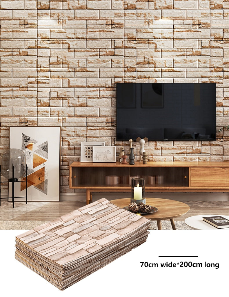 AOAO Walls 2m Long 3D Brick Wall Decor