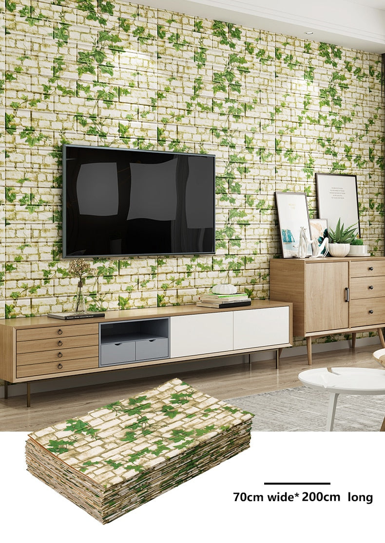 AOAO Walls 2m Long 3D Brick Wall Decor