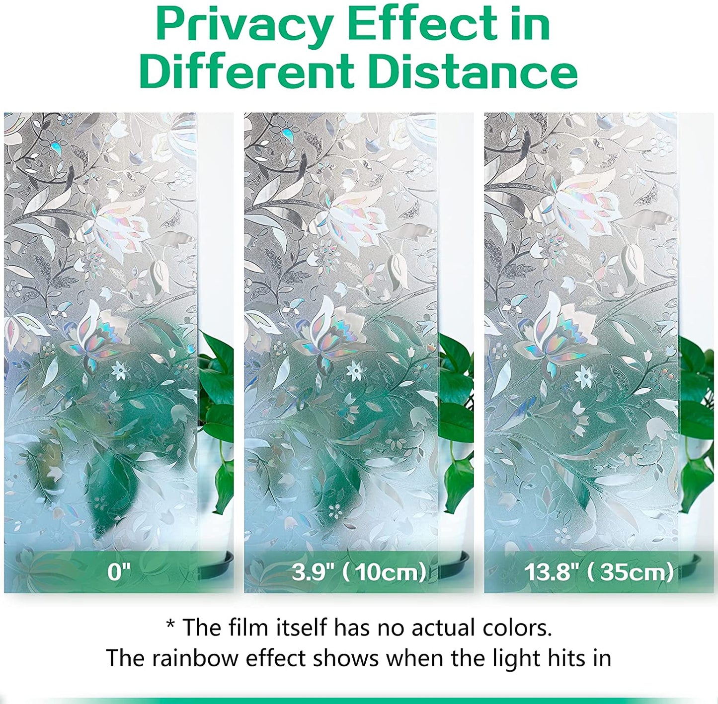 Mul-size Rainbow Window Film 3D Ecology Non Toxic Glass Sticker