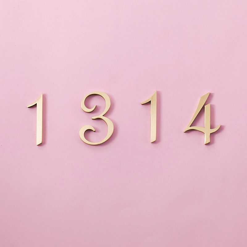 Modern/Brass House Numbers Letters Villa Hotel Room Number Digital Company