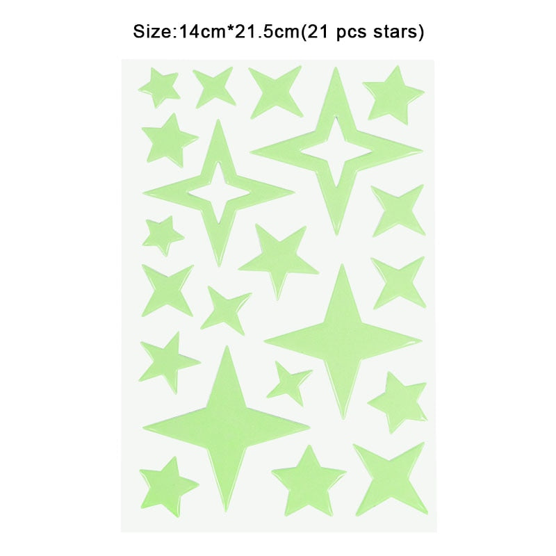 Luminous 3D Stars Dots Wall Sticker for Kids Room Bedroom Home Decoration