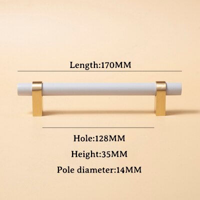 Messa Handle - Macaron color/White Wood+Brass Luxury
