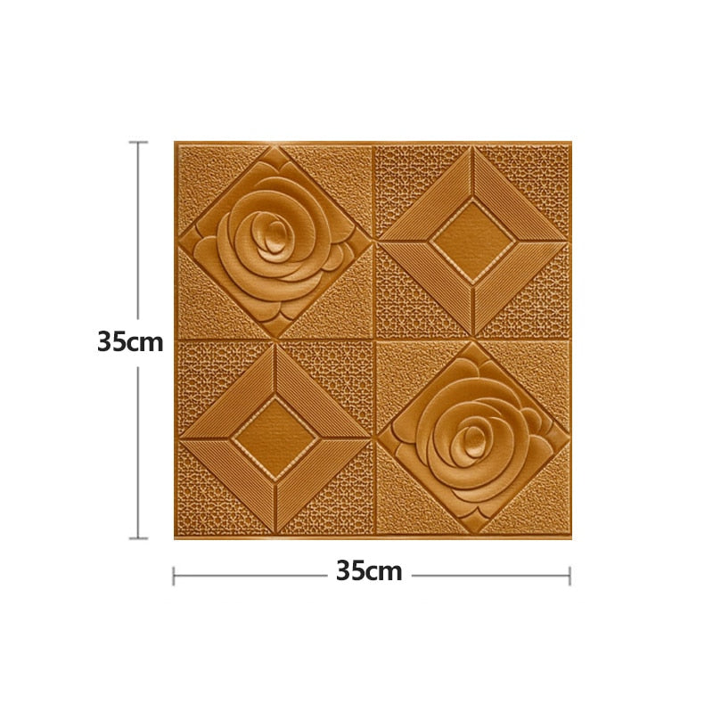 20Pcs Pattern Sticker Wall Panel 3D Foam Wallpaper Bedroom Living Room Decor