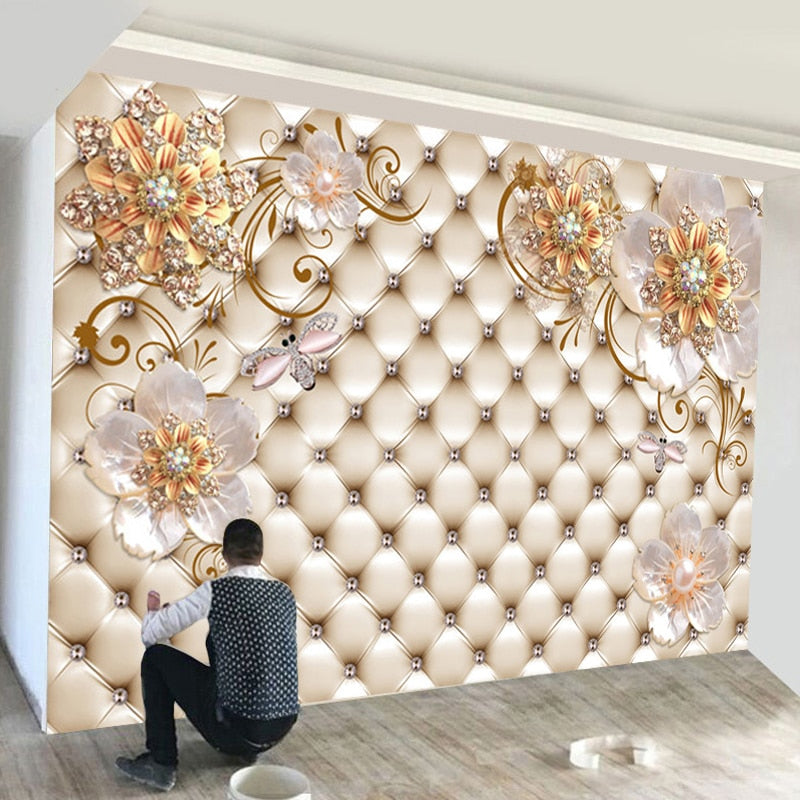 Custom Any Size 3D Mural Wallpaper European Style