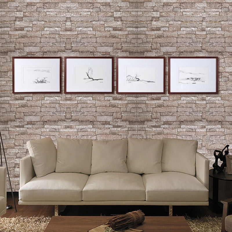 COCO 10pcs 3D Brick Wall Sticker Wallpaper