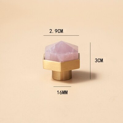 Luver Handle - Natural crystal+ Solid brass Handles Luxury