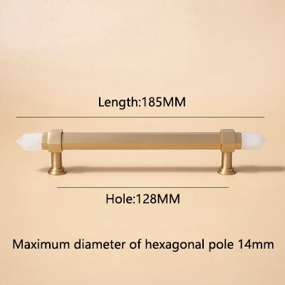 Luver Handle - Natural crystal+ Solid brass Handles Luxury
