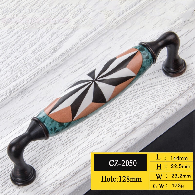 Sarah Handle - Antique Ceramic Handles Zinc Alloy Luxury