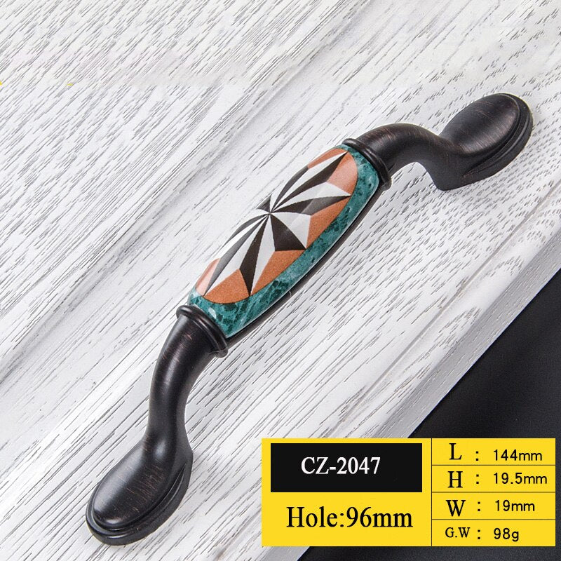 Sarah Handle - Antique Ceramic Handles Zinc Alloy Luxury