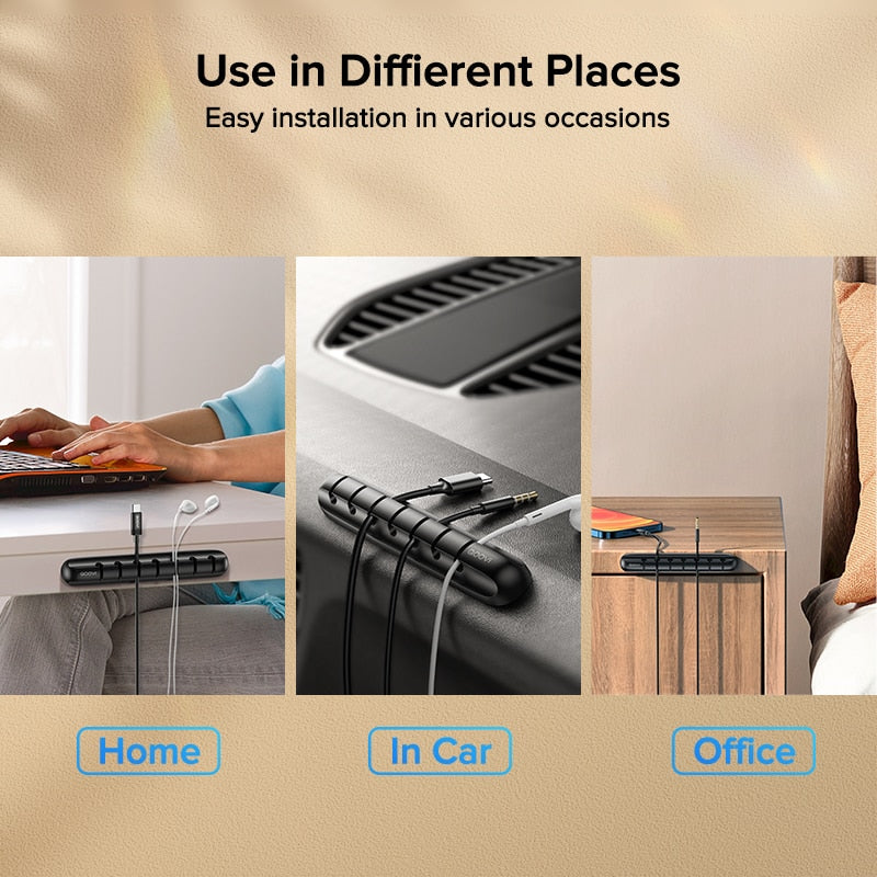 Wire Holder Flexible USB Cable Winder Tidy Silicone Clips For Mouse Keyboard Earphone Protector