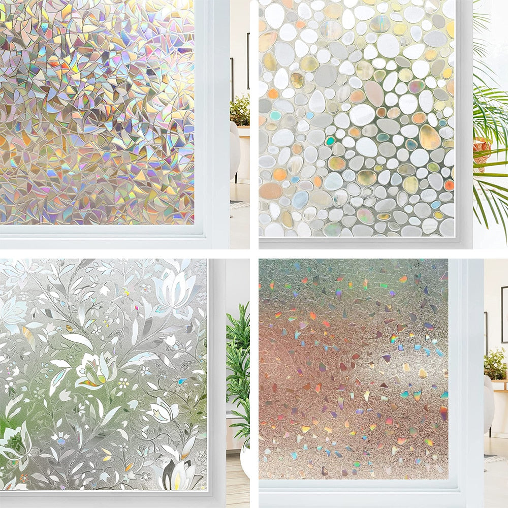 Mul-size Rainbow Window Film 3D Ecology Non Toxic Glass Sticker