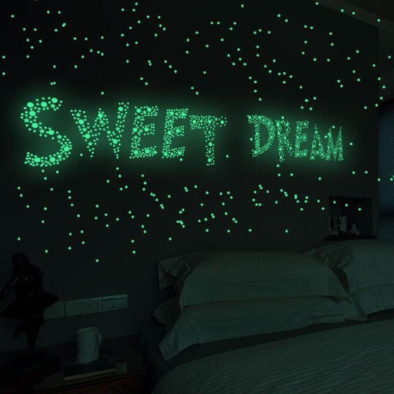 Luminous 3D Stars Dots Wall Sticker for Kids Room Bedroom Home Decoration