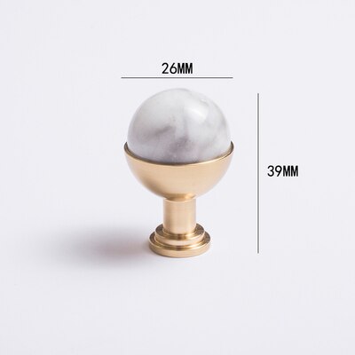 Layla Handle - Natural Marble/Crystal + brass T Handles Luxury