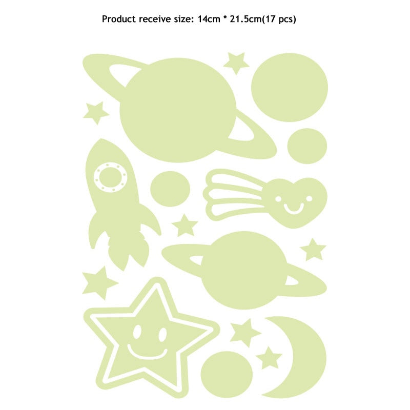 3D Bubble Luminous Stars Moon Dots Wall Stickers For Kids Room Bedroom