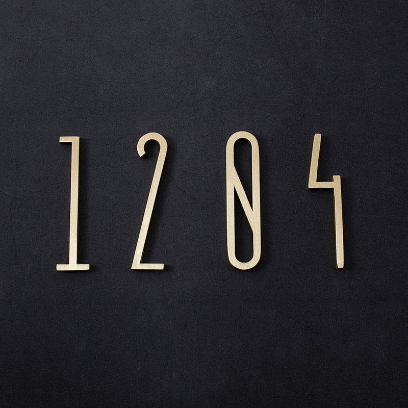 Brass Digits 0-9 For Door Plate House Number Decoration
