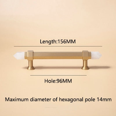 Luver Handle - Natural crystal+ Solid brass Handles Luxury