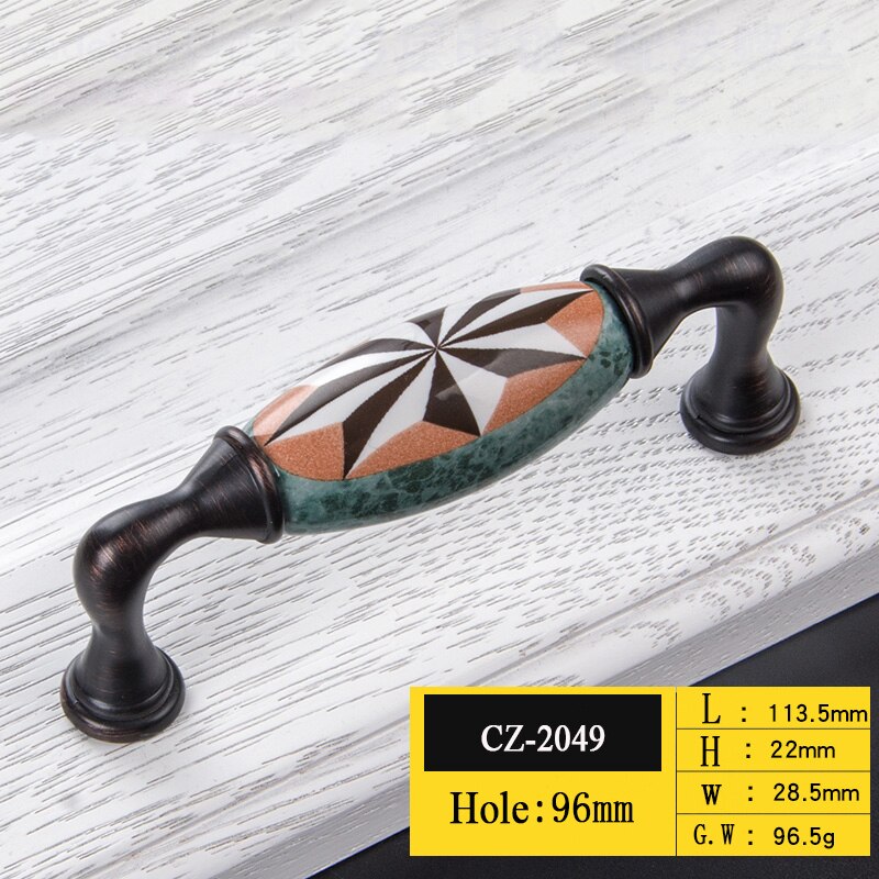 Sarah Handle - Antique Ceramic Handles Zinc Alloy Luxury