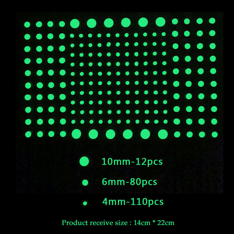 3D Bubble Luminous Stars Moon Dots Wall Stickers For Kids Room Bedroom