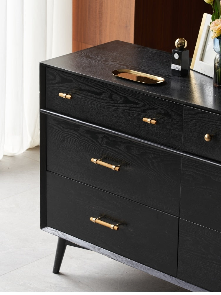 Hova Handle - Natural wood+brass T