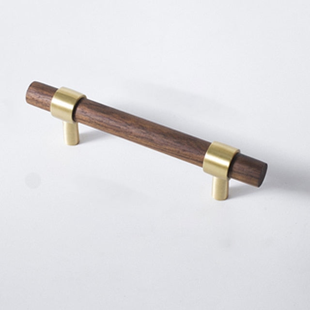 Hova Handle - Natural wood+brass T