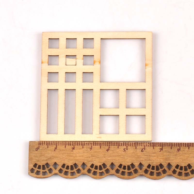 5Pcs/set 70mm Hollow Square Wood Accessories Decorations