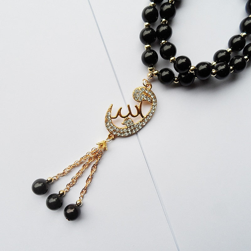 (33PCS) 2-Layer pearl beads Muslim religious pendant friendship bracelet