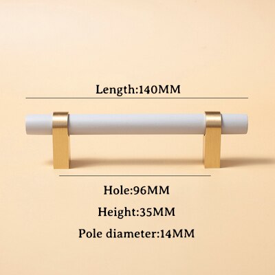Messa Handle - Macaron color/White Wood+Brass Luxury