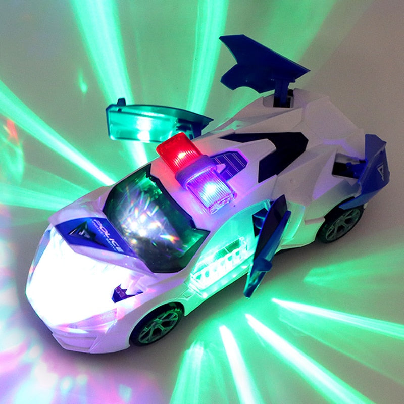 Electric dancing deformation rotating universal police car
