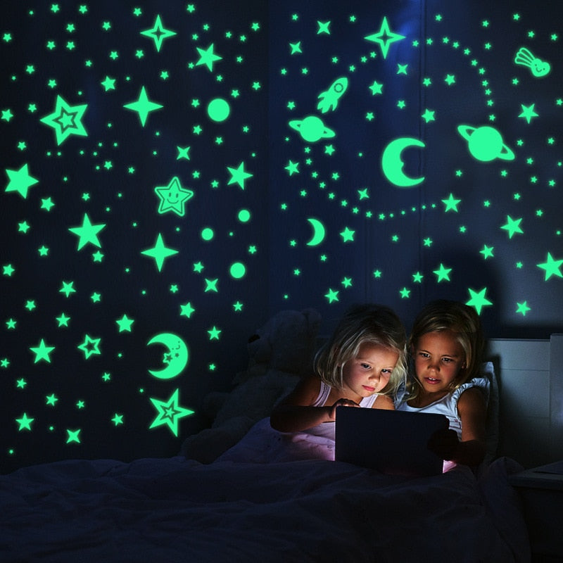Luminous 3D Stars Dots Wall Sticker for Kids Room Bedroom Home Decoration