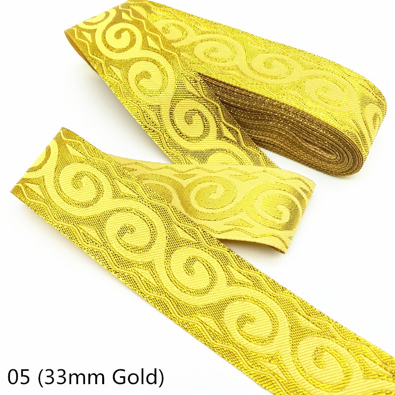 7 Yards Gold Silver Vintage Ethnic Embroidery Lace Ribbon