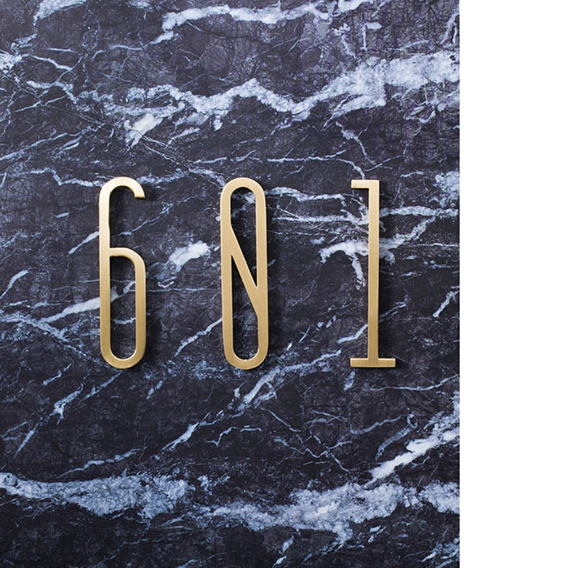 Brass Digits 0-9 For Door Plate House Number Decoration