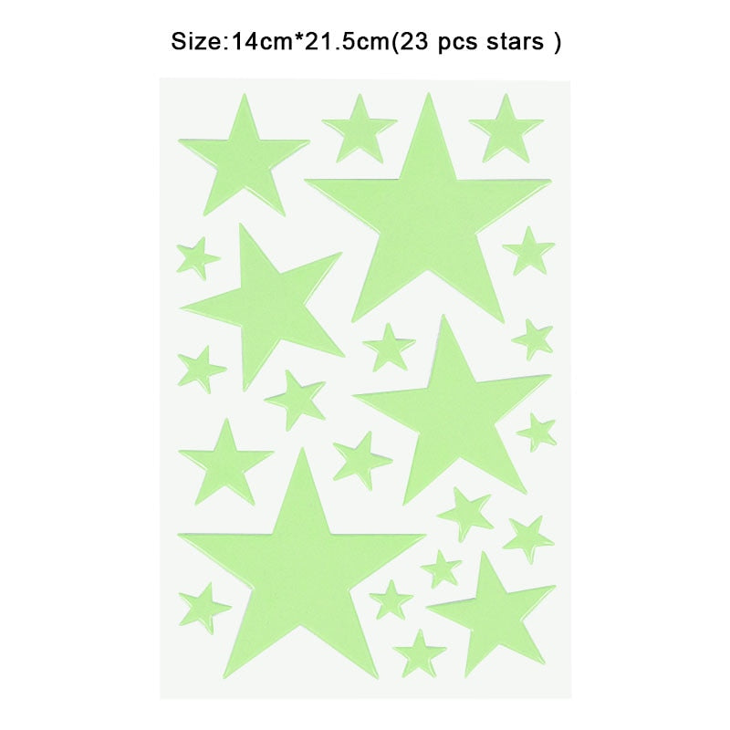 Luminous 3D Stars Dots Wall Sticker for Kids Room Bedroom Home Decoration