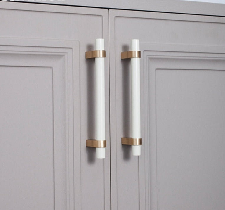 Messa Handle - Macaron color/White Wood+Brass Luxury