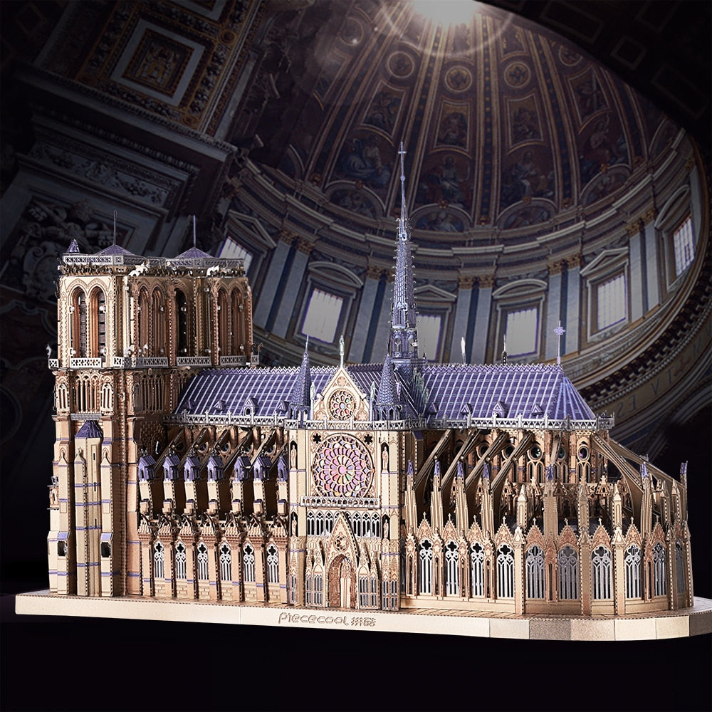 Piececool 3D Metal Puzzles Jigsaw, Notre Dame Cathedral Paris Model Building