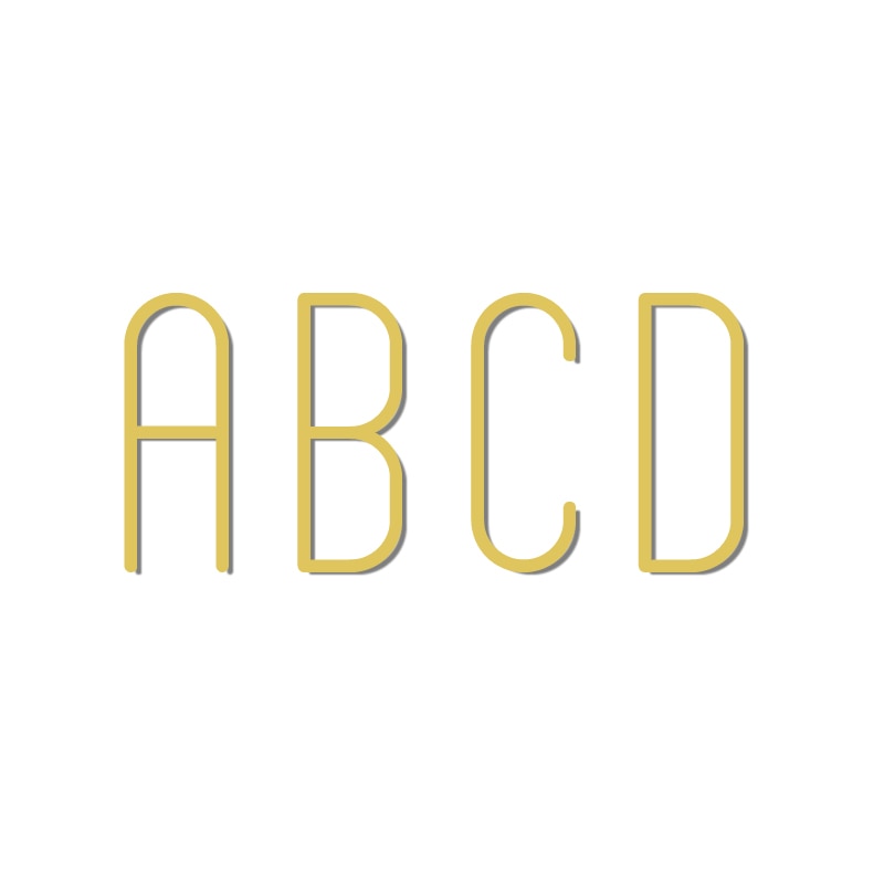 Letter A to Z Golden Brass Letters House Door Address Signs