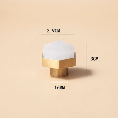 Luver Handle - Natural crystal+ Solid brass Handles Luxury