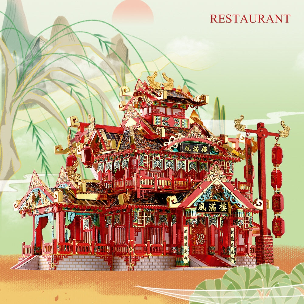 Piececool 3D Metal Puzzle -Restaurant Assemble Jigsaw Toy ,Model Building