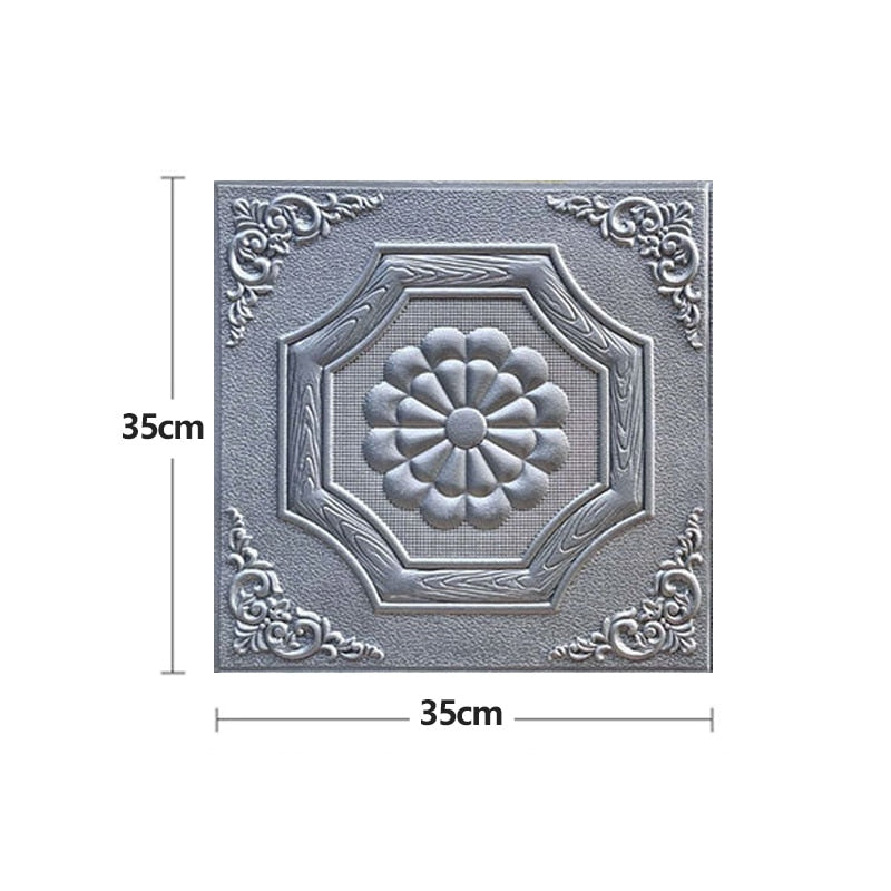 20Pcs Pattern Sticker Wall Panel 3D Foam Wallpaper Bedroom Living Room Decor