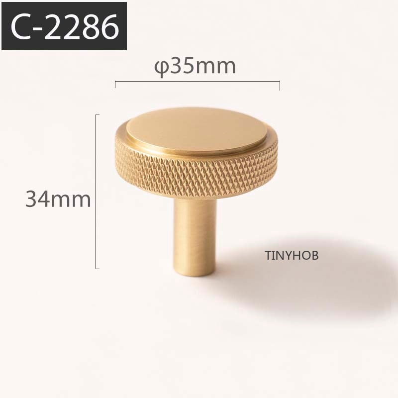 Marena Handle - Satin Brass Knurled luxury
