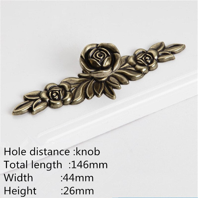 Bluma Handle - European Rose Flower Kitchen Cabinet Handles