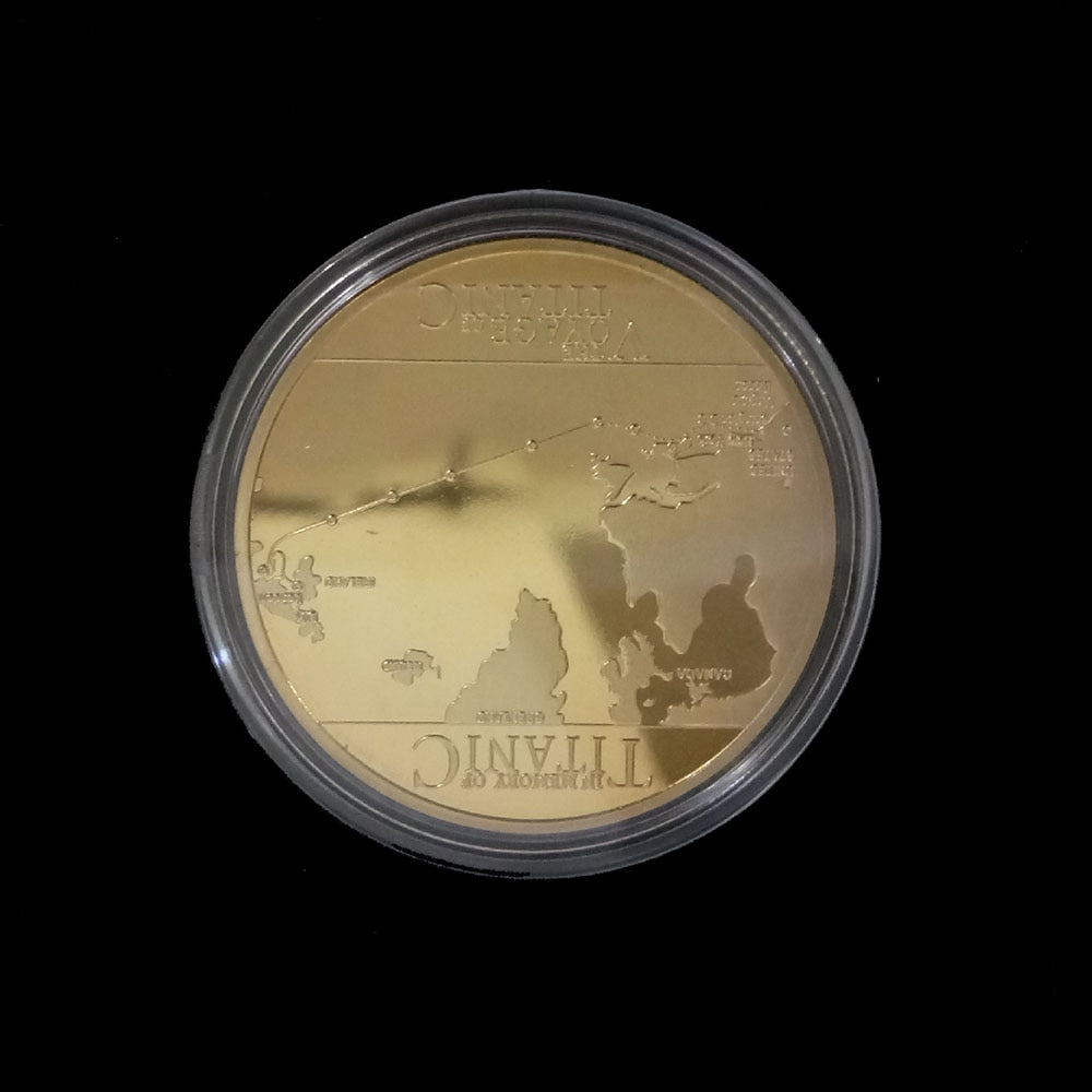 Gold Plated Coin Titanic Ship