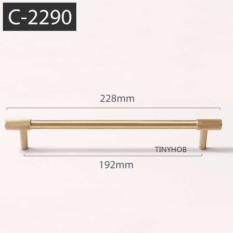 Marena Handle - Satin Brass Knurled luxury