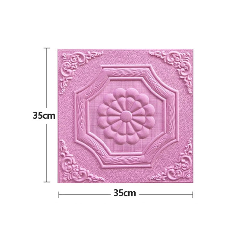 20Pcs Pattern Sticker Wall Panel 3D Foam Wallpaper Bedroom Living Room Decor