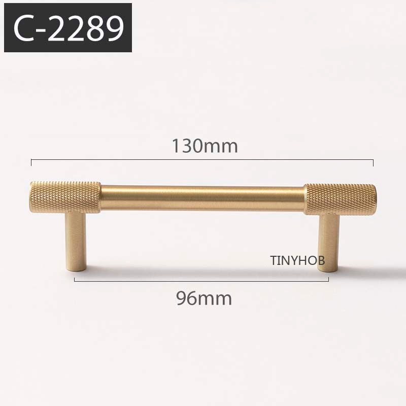 Marena Handle - Satin Brass Knurled luxury