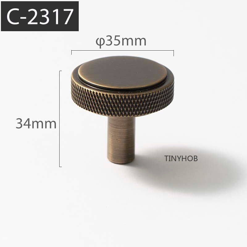 Marena Handle - Satin Brass Knurled luxury