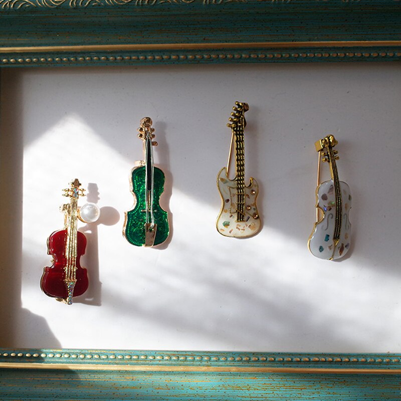 Fashion Musical Instruments Guitar Pins for Women Girl