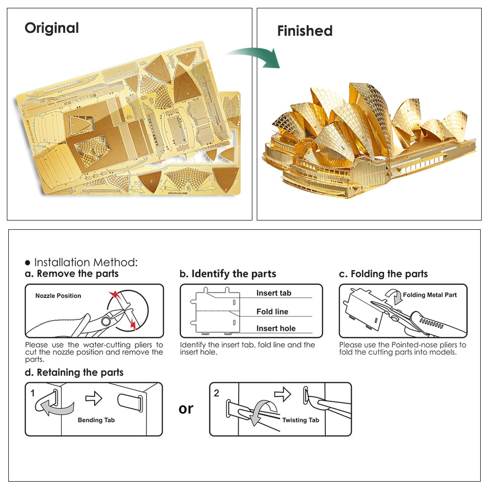 3d Metal Puzzles-Sydney Opera House Building Models