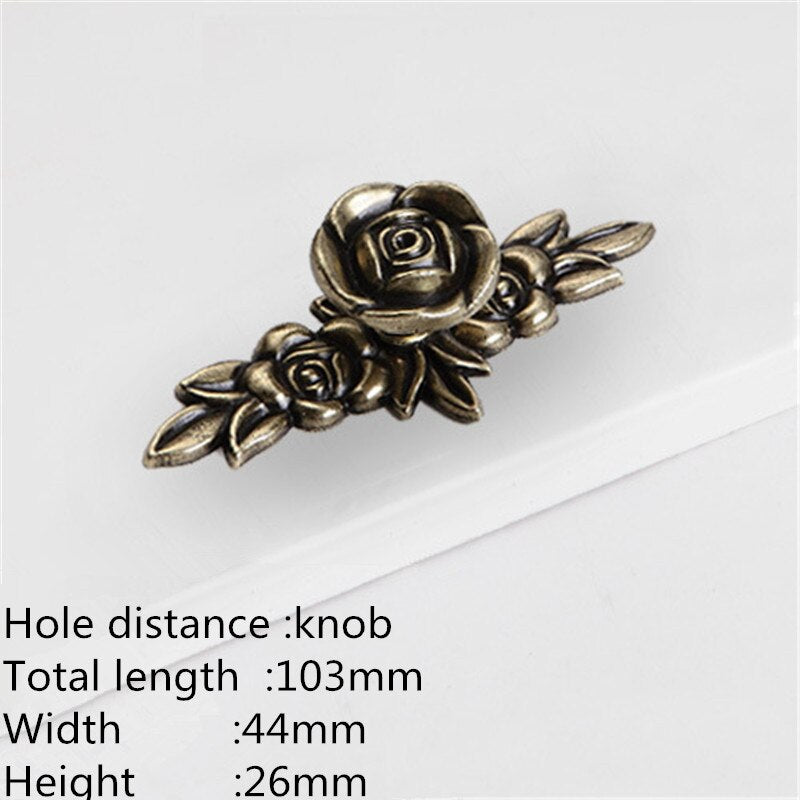 Bluma Handle - European Rose Flower Kitchen Cabinet Handles