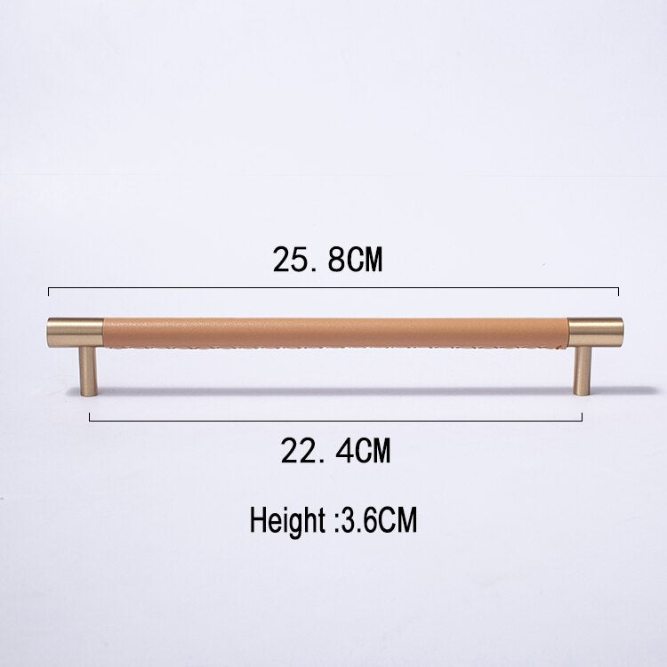 Camilia Handle - Handmade leather+ brass Handles luxury