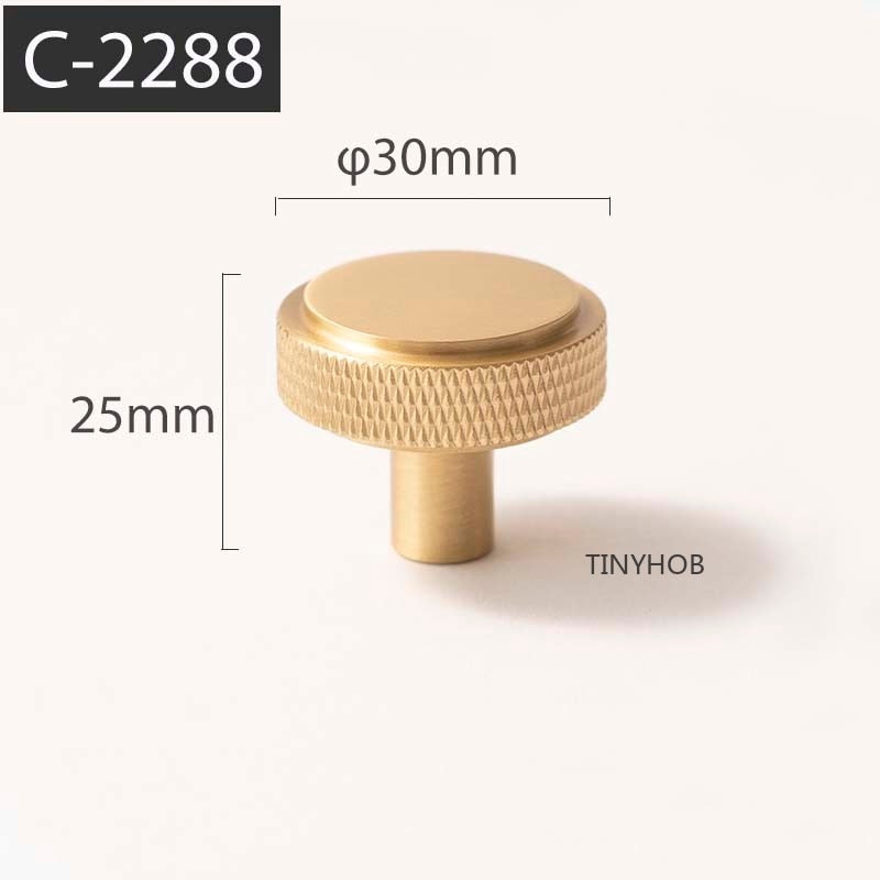 Marena Handle - Satin Brass Knurled luxury